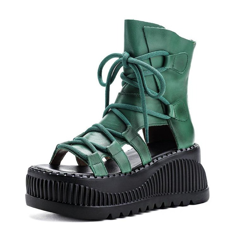 Ethnic Fashion For Women - Bottines ethniques en cuir véritable de