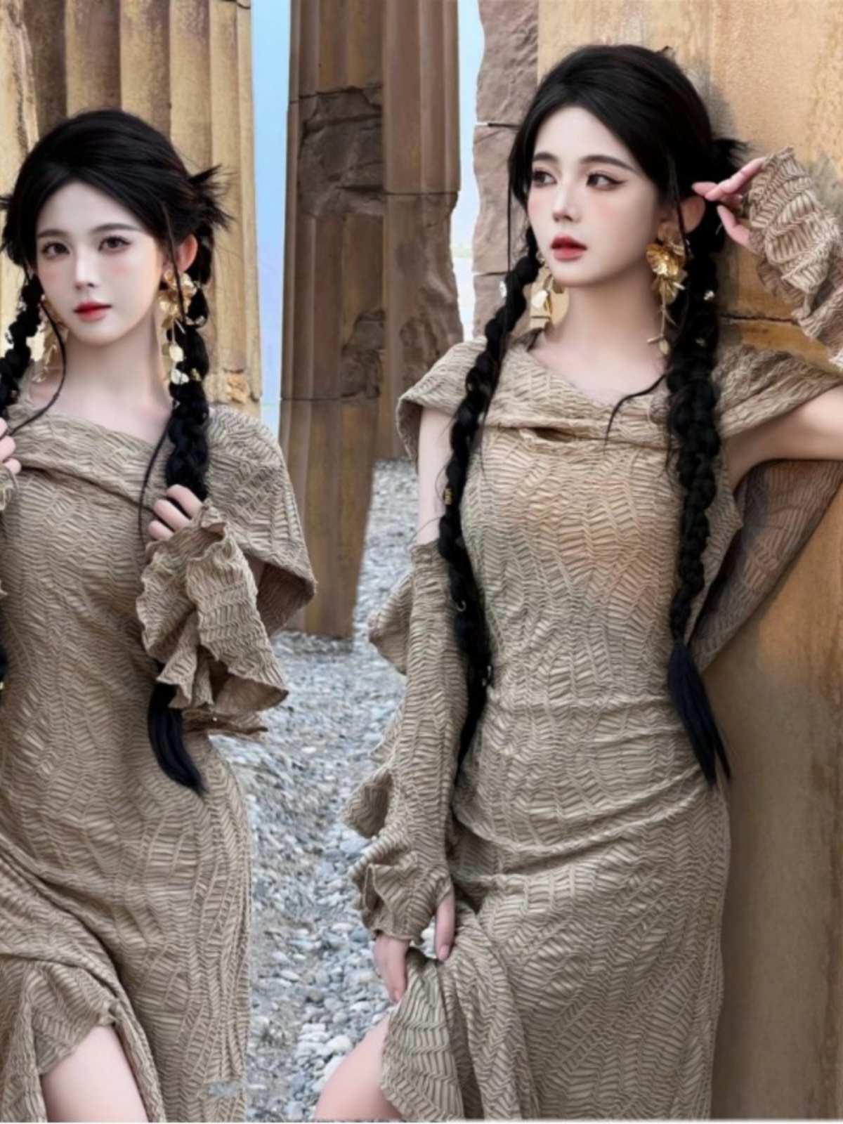 Ethnic Style Dresses - Robe longue sur le thème du