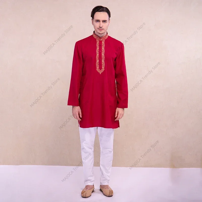 Kurta Men Cotton - Robe indienne pour hommes Kurtas chemise