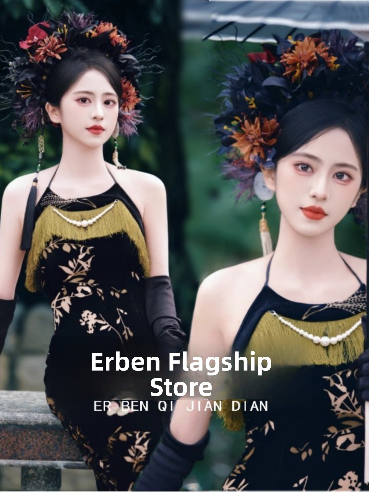 Ethnic Style Dresses - Robe chinoise de style sombre Quanzhou