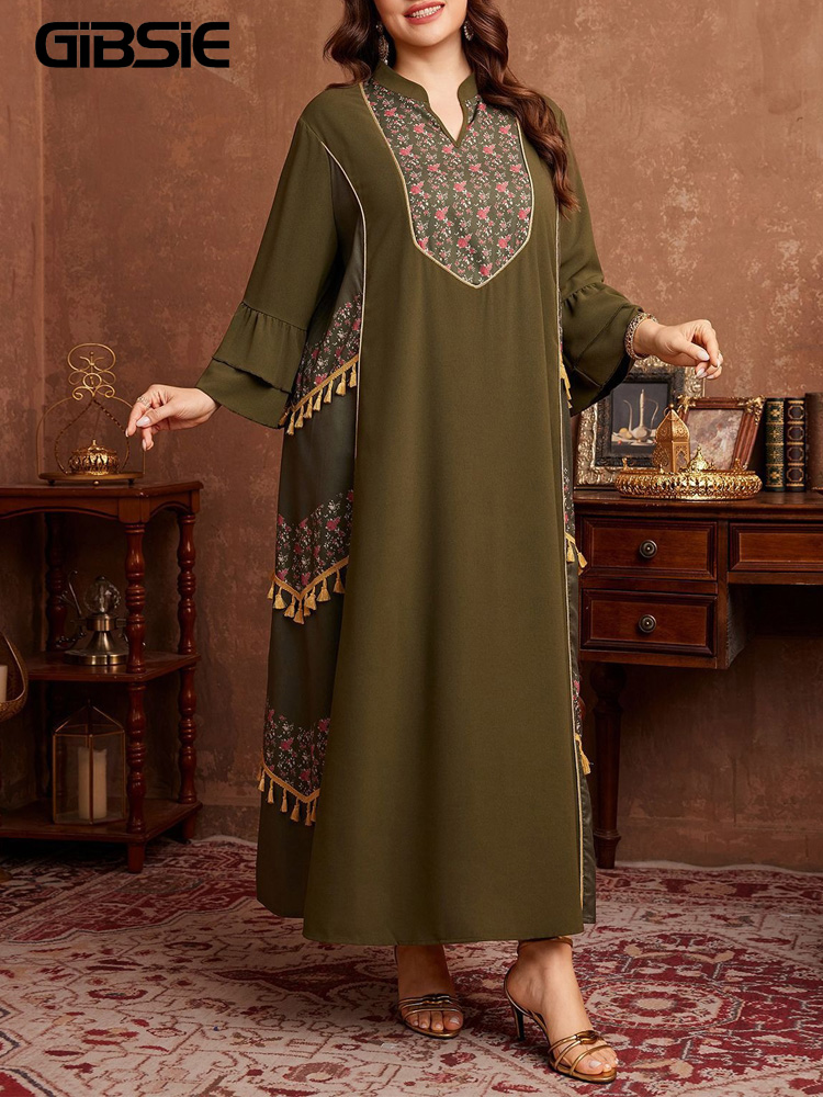 Ethnic Style Dresses - Robe Abaya GIBSIE Grande Taille à