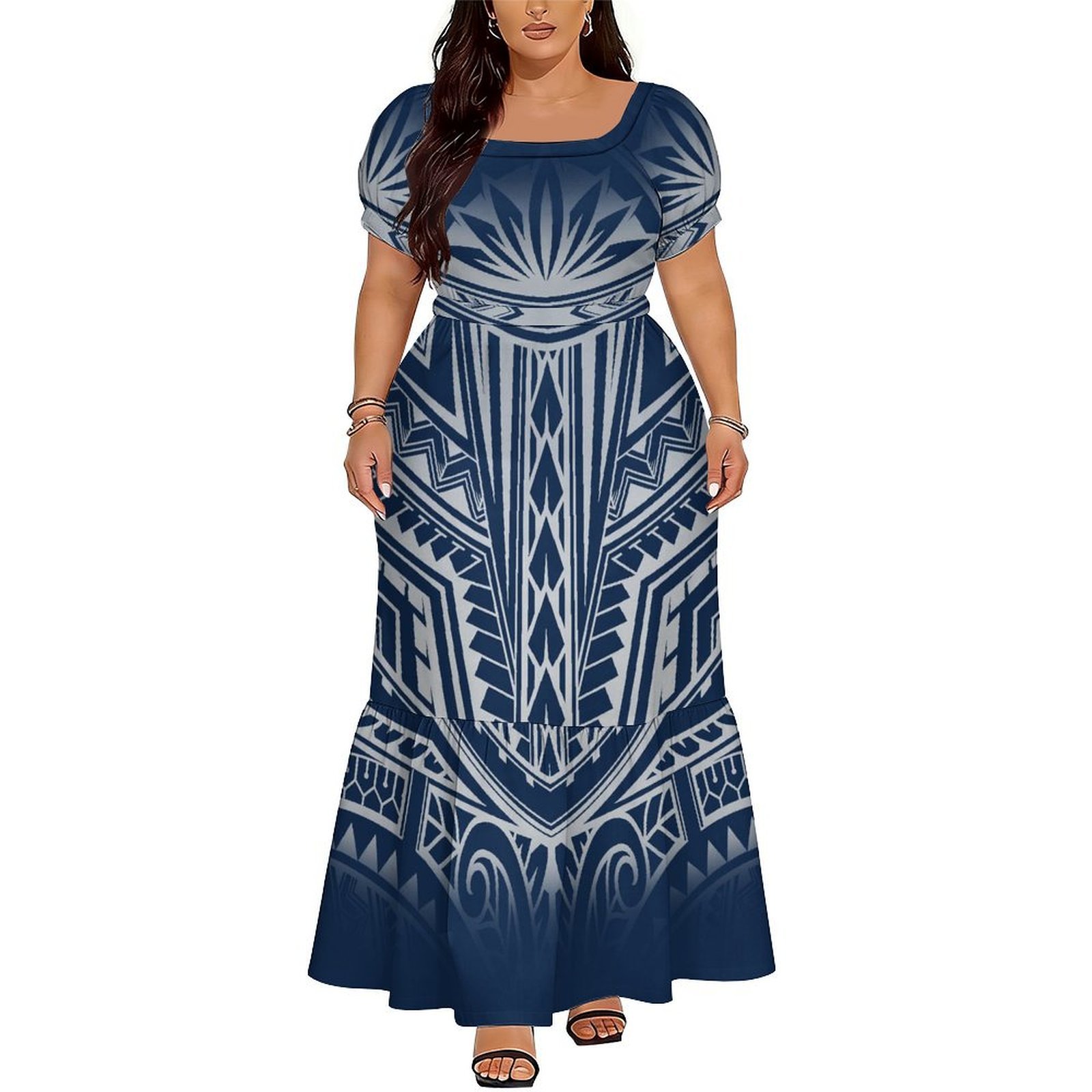 Robe longue élégante à col en  - Ethnic Style Dresses avis et prix