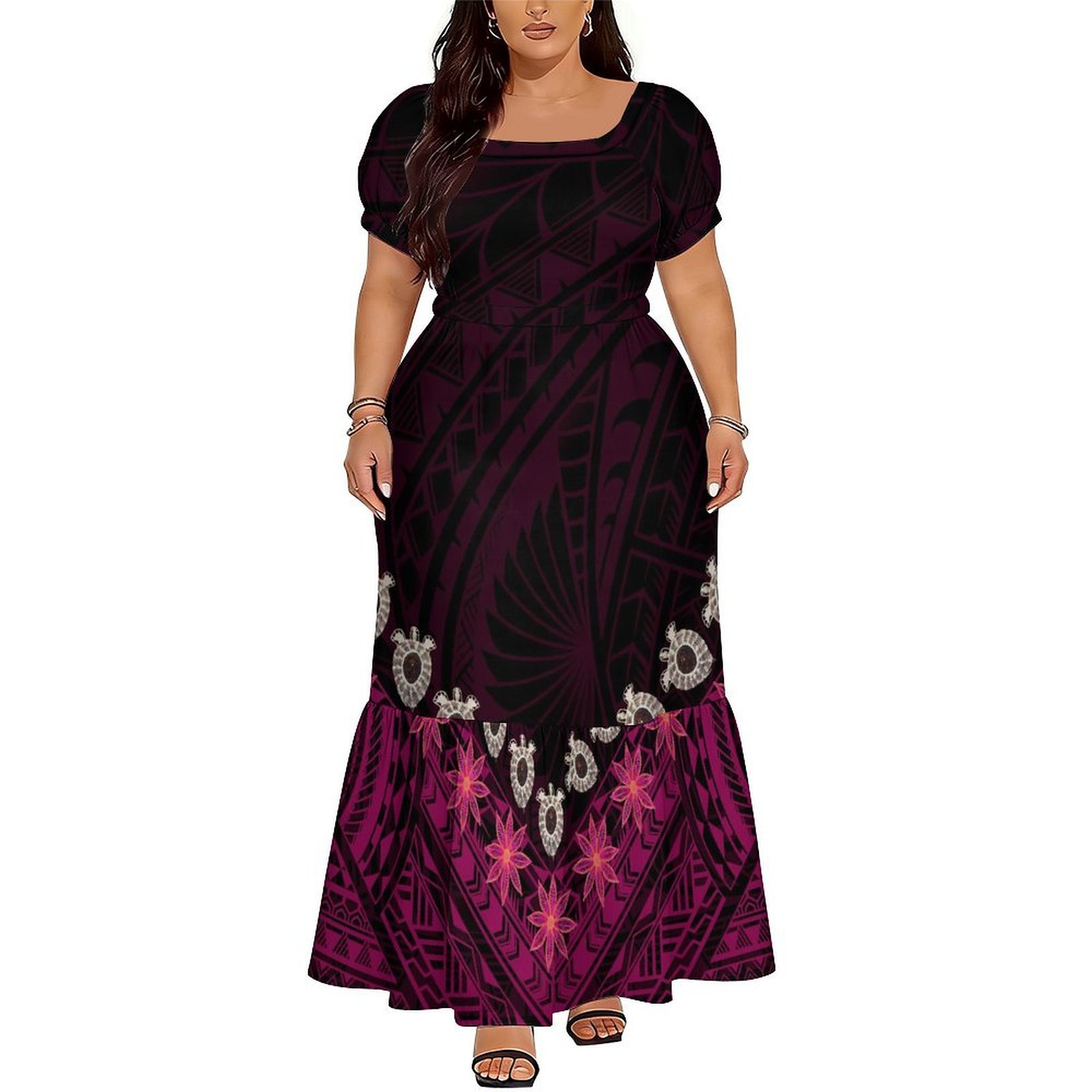 Robe longue élégante à col en  - Ethnic Style Dresses avis et prix
