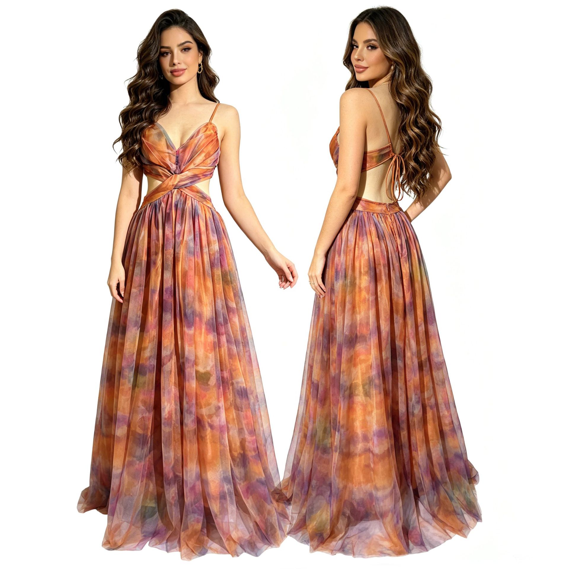 Robe sexy en maille tie-dye sa - Ethnic Style Dresses avis et prix